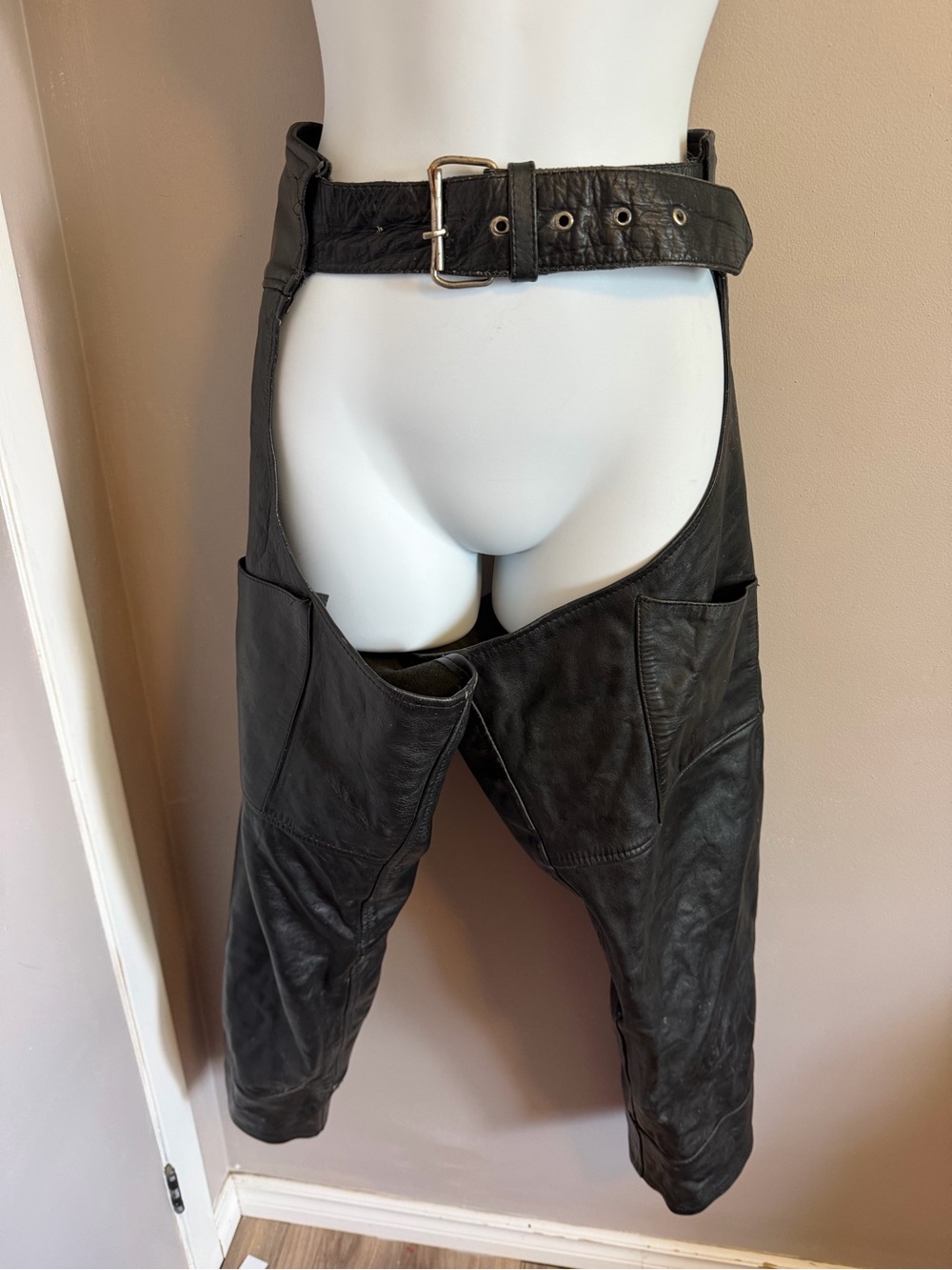 Vintage MOB Genuine Leather Biker Chaps L